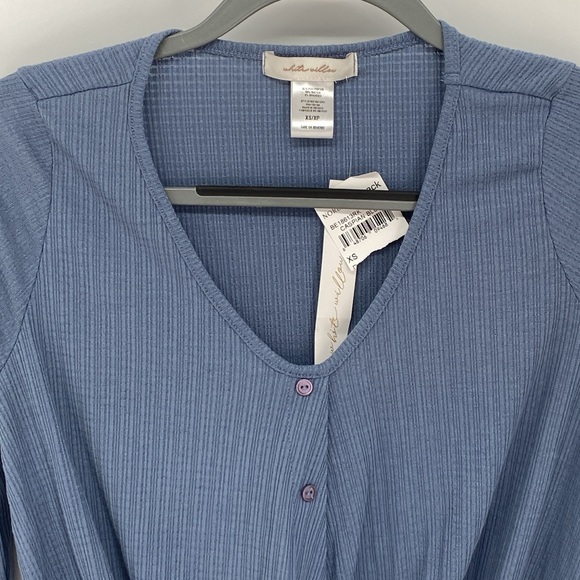White Willow Nordstrom Faux Wrap Textured Button Front Top XS NWT - Picture 3 of 9